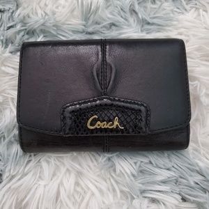 Coach wallet trifold leather wallet